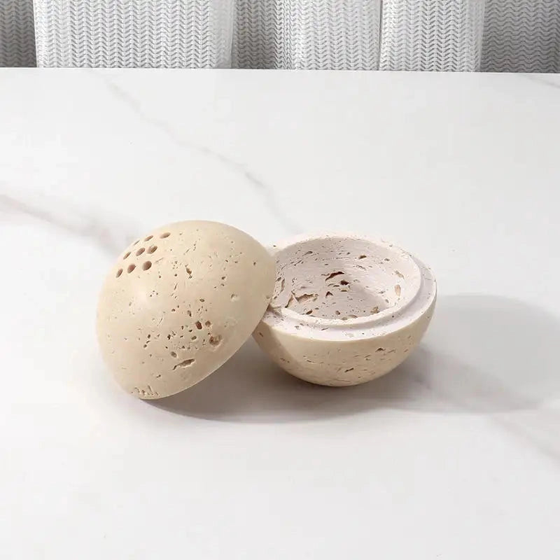 Yogiris Natural Travertine Sphere Incense Burner