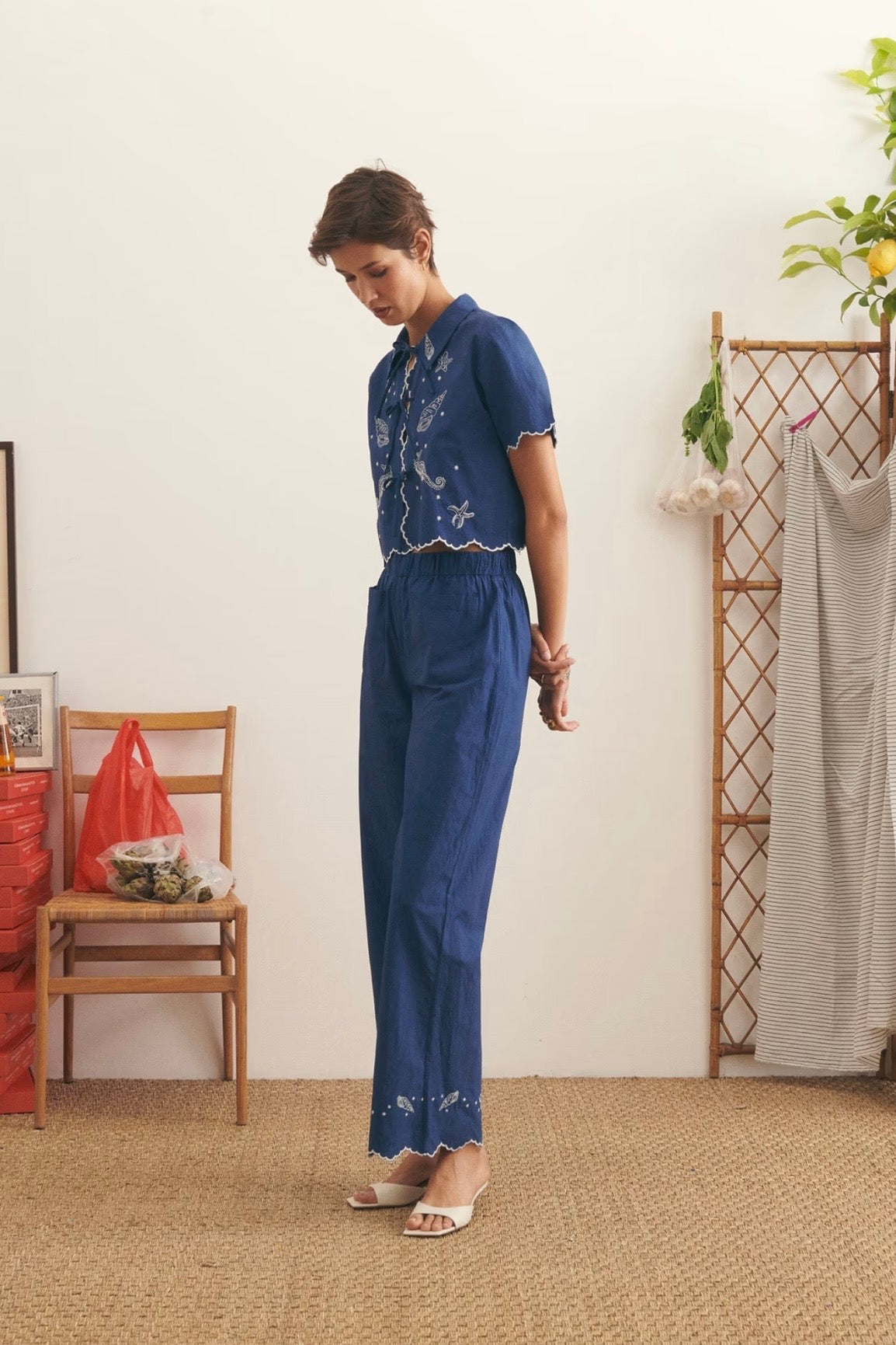 Maison Labiche | Poplin Ultramarine Shells Shirt
