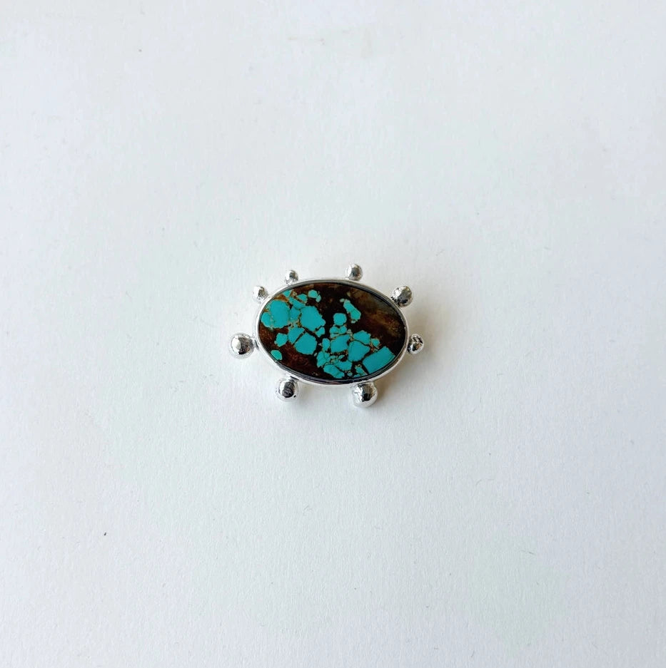 Sarah Safavi Jewelry - Sterling Stone Brooch Pin with Orbs