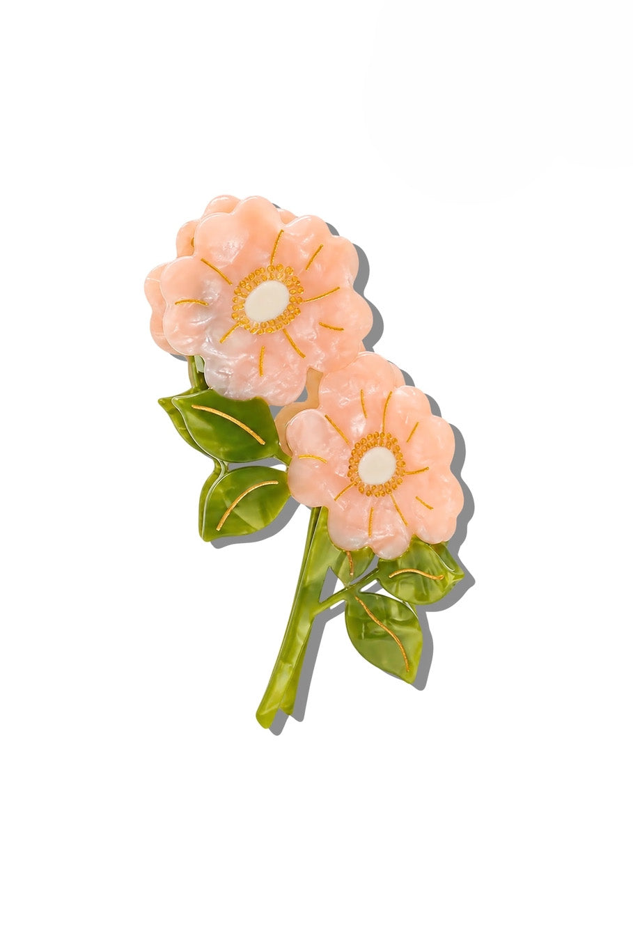 Solar Eclipse | Hand-Painted Wild Roses Claw Hair Clip