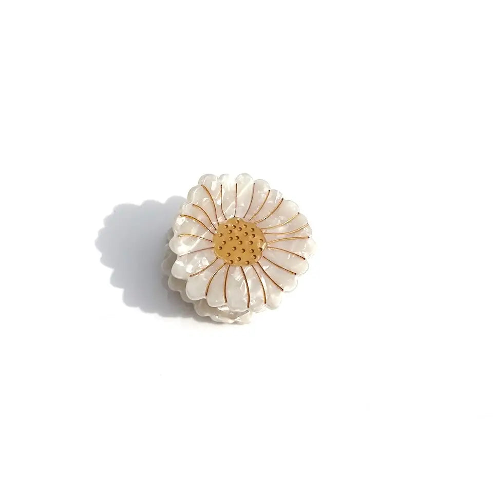 Solar Eclipse | Hand Painted Mini Daisy Claw Hair Clip