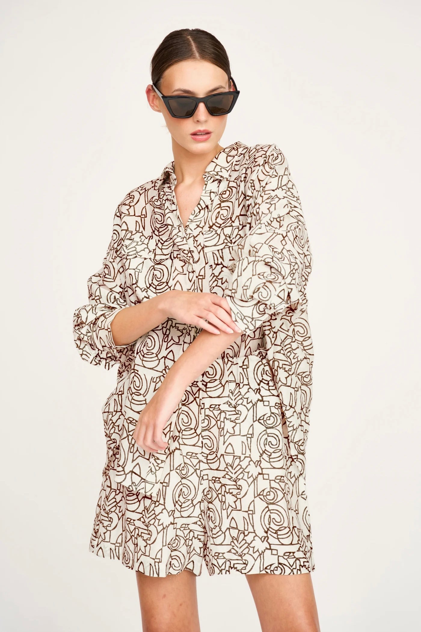 MIRTH Kyoto Shirt in Chocolate Heka