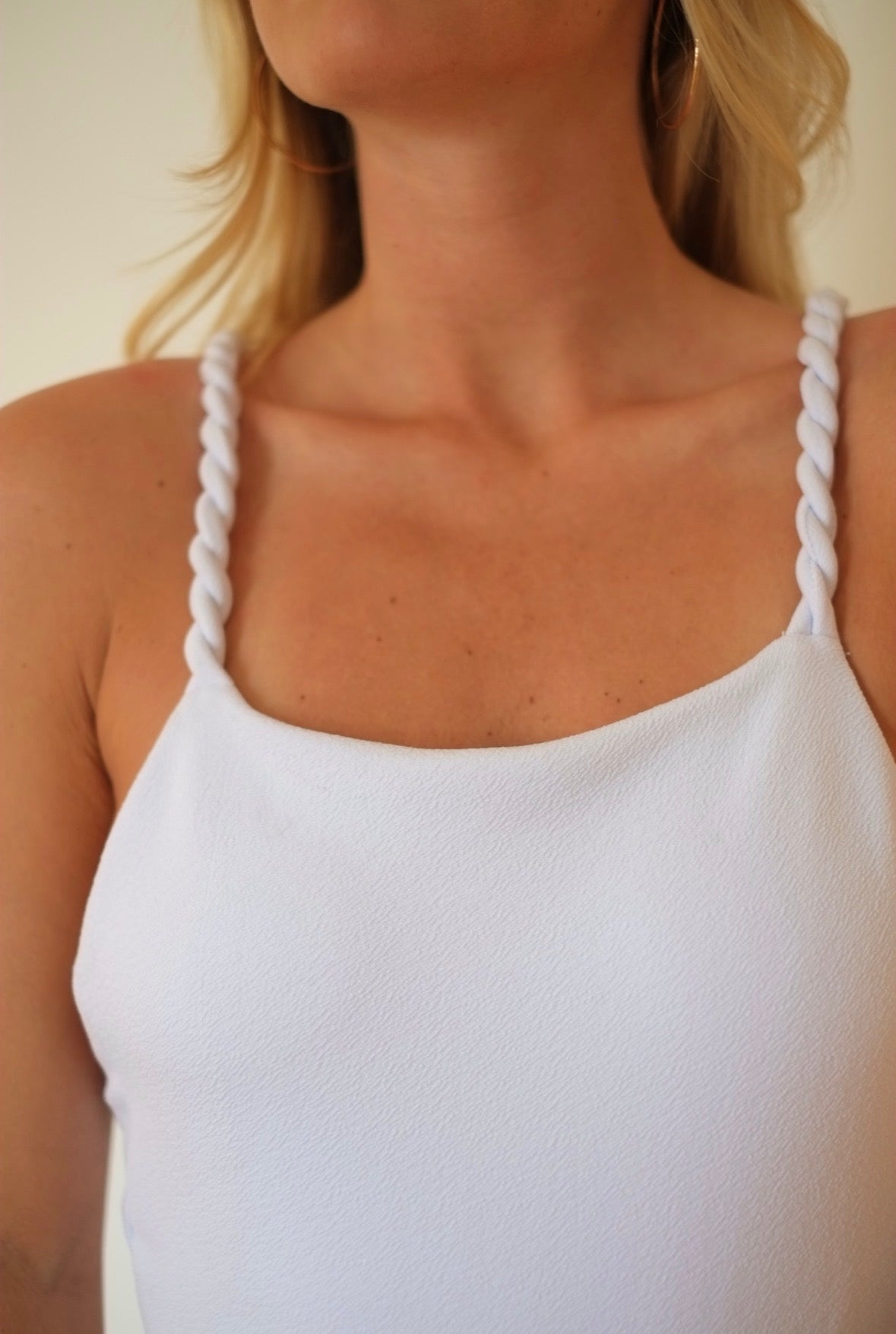 NAU Bikinis-Braided Low Back One Piece in White