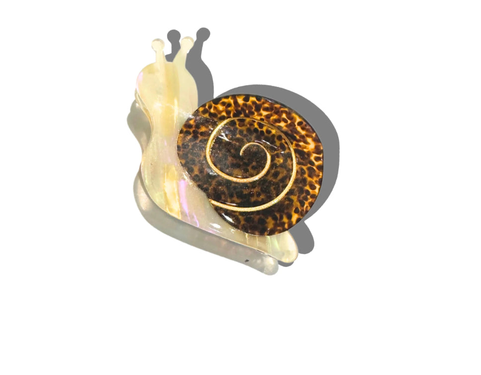 Solar Eclipse Hand-Painted Claw Clip - Snail