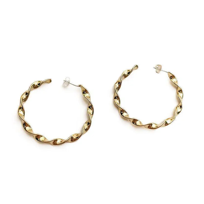 Dea Dia Thin Twisted Hoops