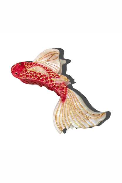 Solar Eclipse Hand-painted Koi Fish Claw Hair Clip | Eco-Friendly