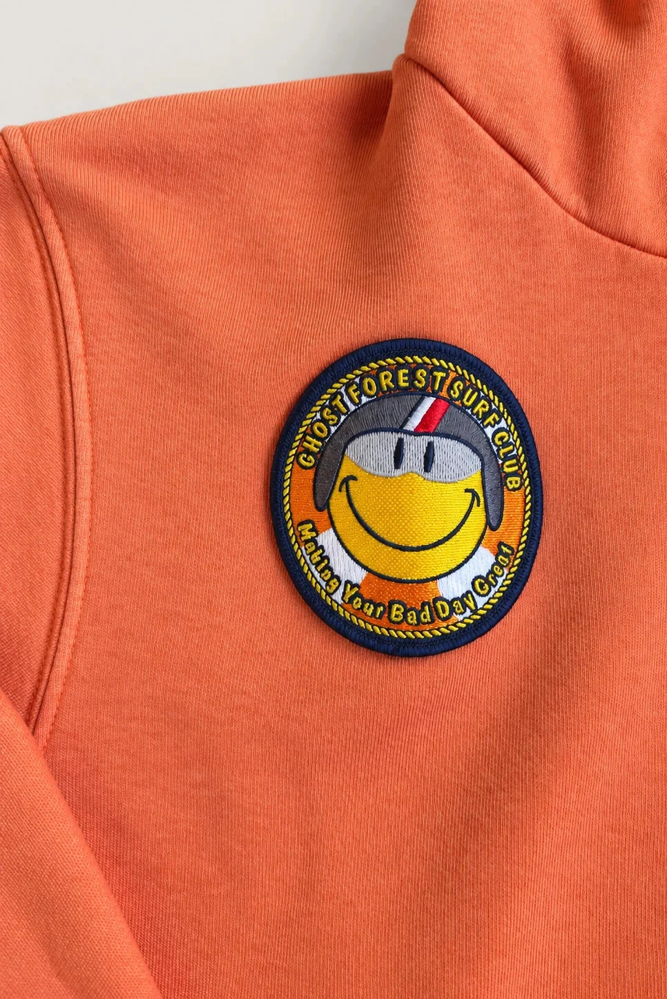 Ghost Forest Surf Club - Cropped Coastie Hoodie in International Orange