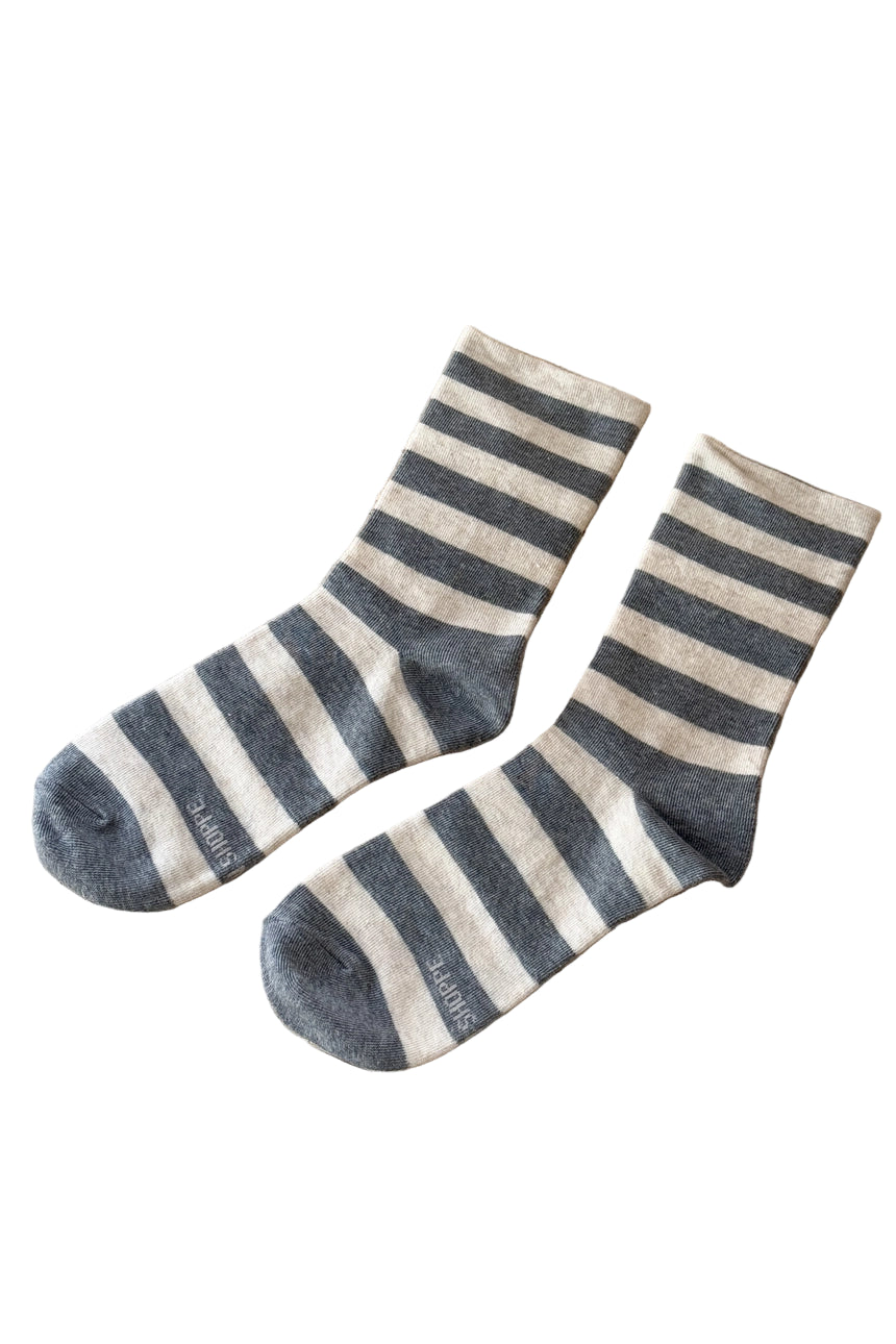 Le Bon Shoppe Wally Socks - Grey Stripe