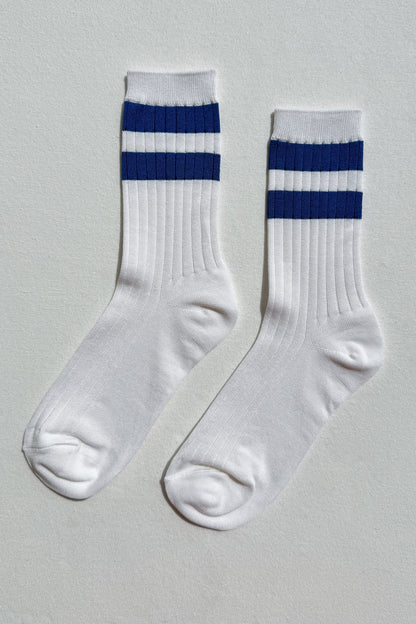 Le Bon Shoppe Her Varsity Socks - White Blue