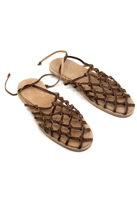 Woven Palm Fisherman's Wife Sandal - Tan