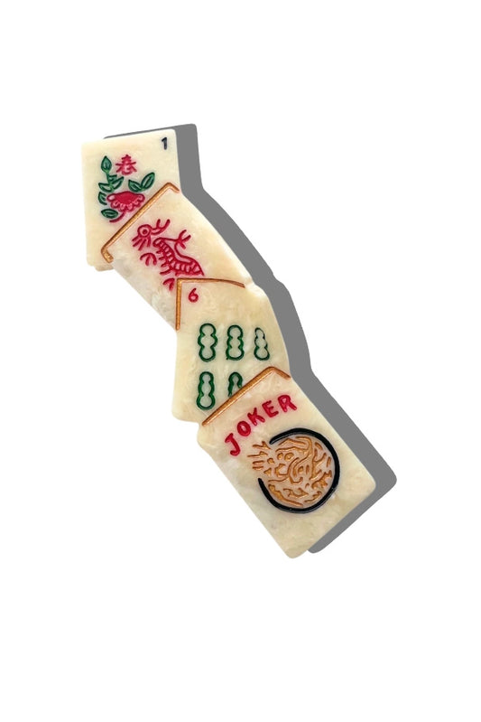 Solar Eclipse Hand-Painted Claw Clip - Mahjong