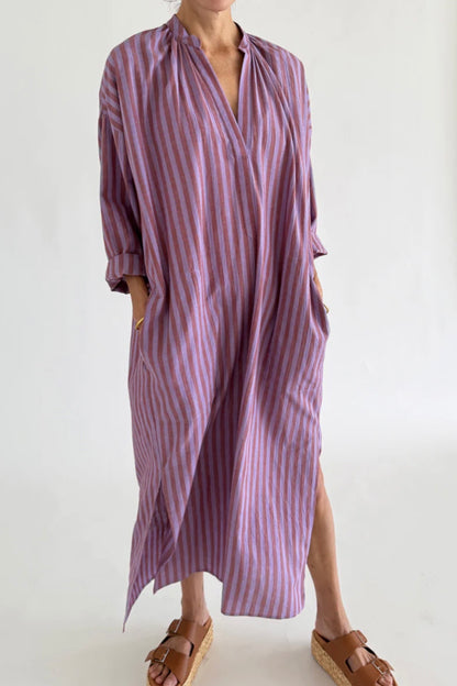 Two - Striped Viola Long Caftan