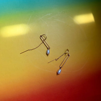 Long Link Pearl Drop Threaders