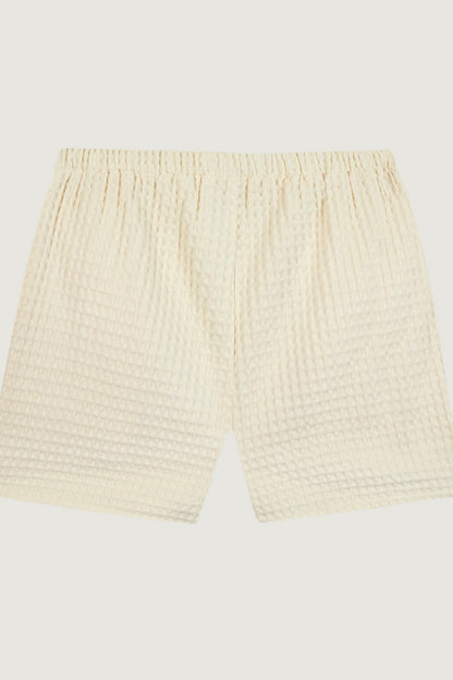 Maison Labiche | Off White Cotton Waffle Shorts