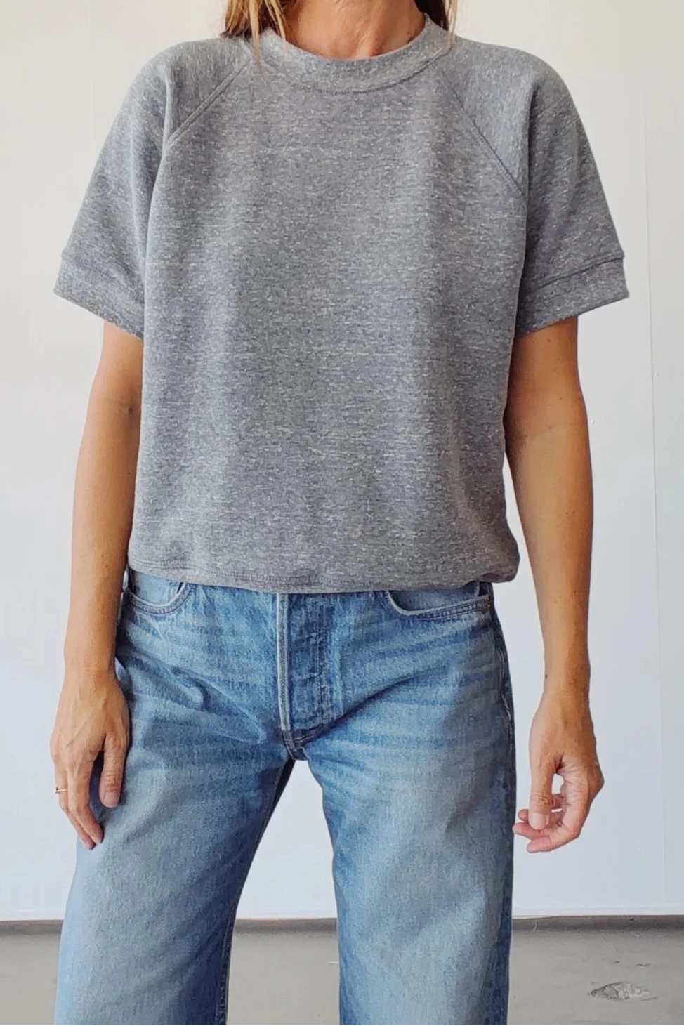 Hey Gang - The Short Sleeve Sweatshirt in P.E. Grey