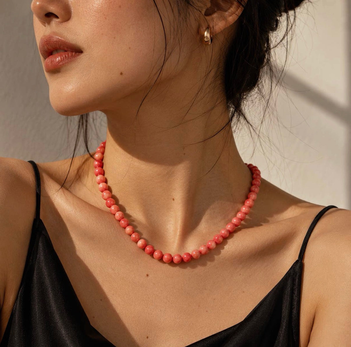 Anokhi Green - Pink Coral Necklace