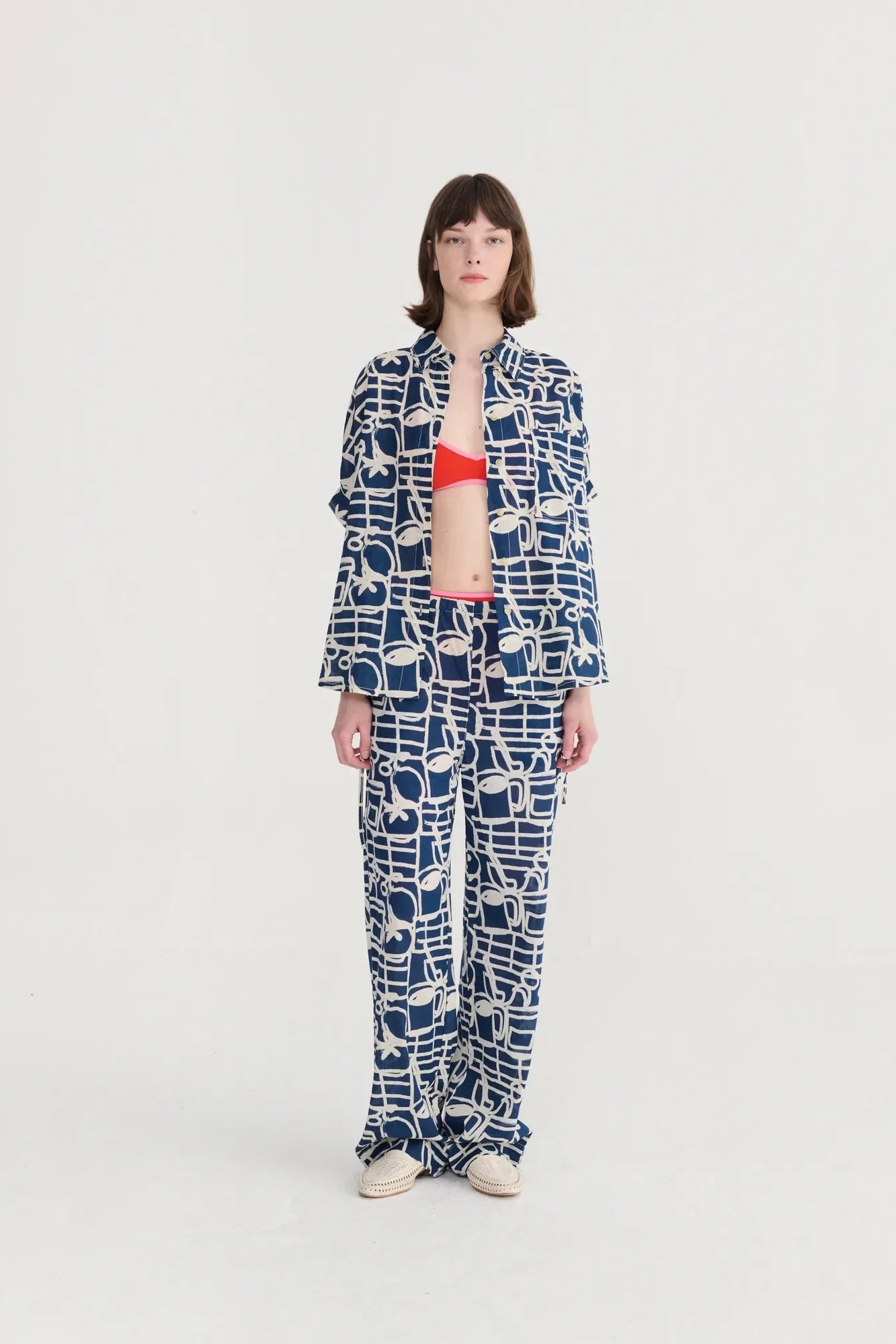 Bobo Choses - Cookery festival pattern wide‑leg trousers