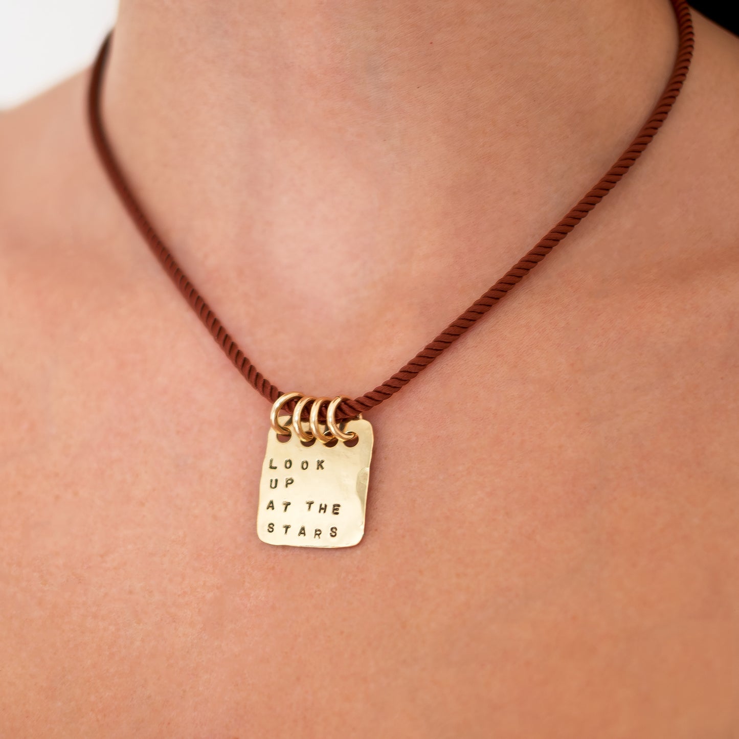 Large Mantra Pendant - Look Up At The Stars