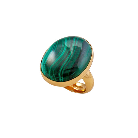 Charles Albert Malachite Adjustable Ring