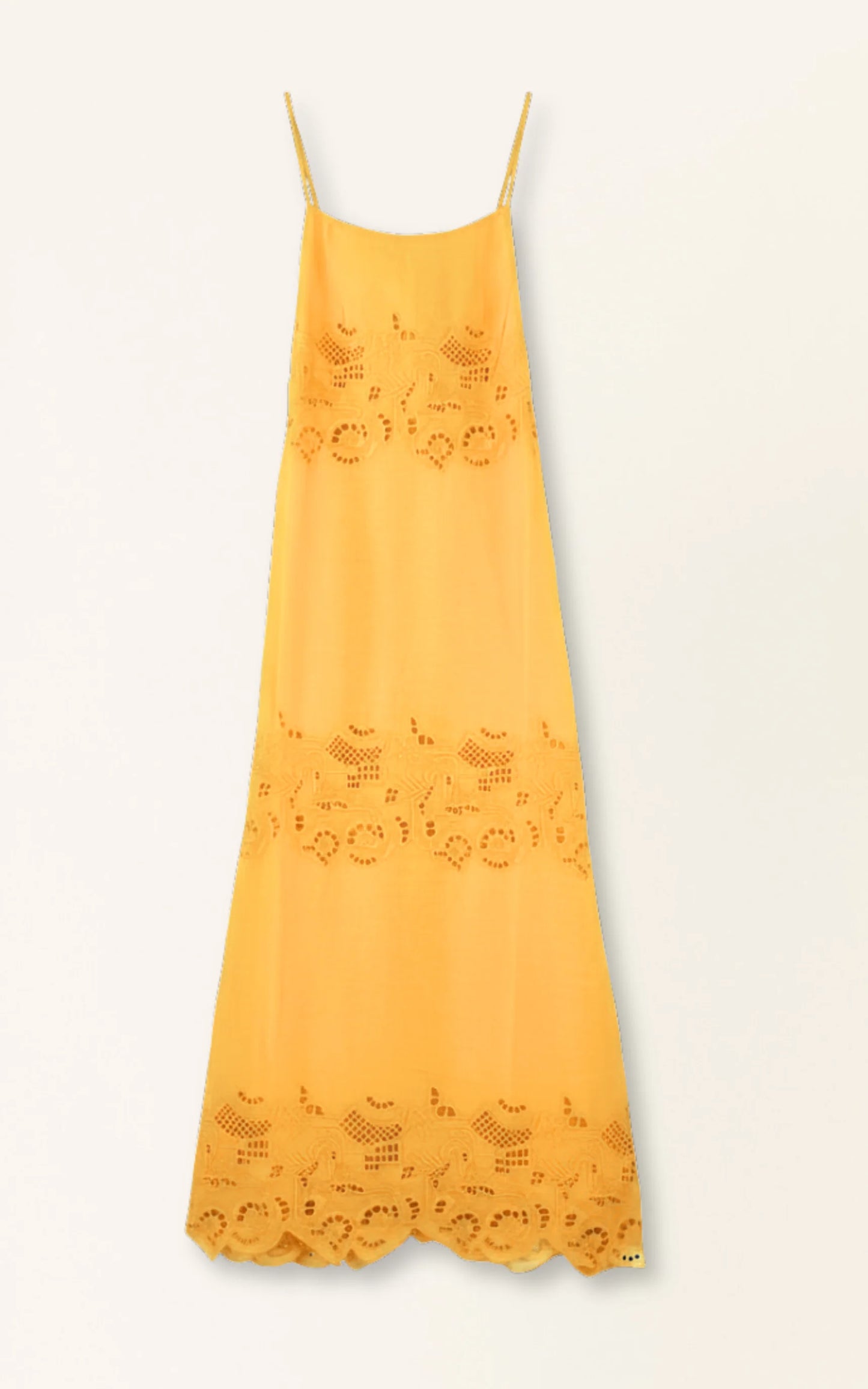 MIRTH Ilio Dress in Marigold Embroidered Deco