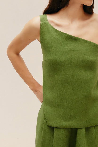 Haight-Asymmetric Top in Olive Green