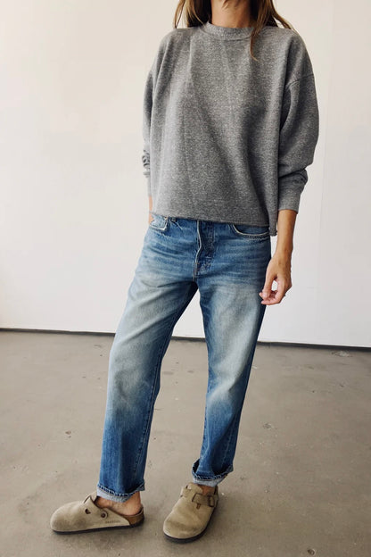 Hey Gang - The Boxy Crop Sweatshirt | P.E. Grey