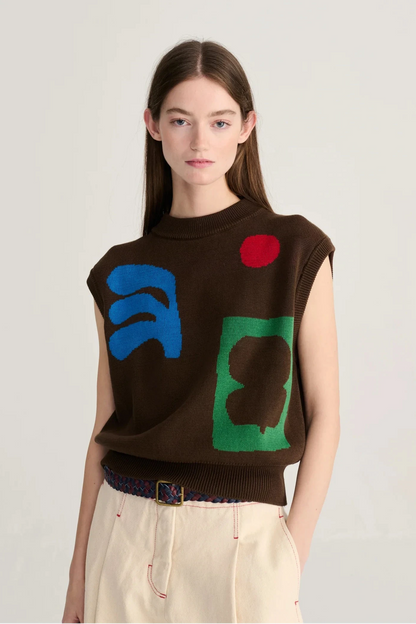 BOBO CHOSES - Plant Seal Jacquard Cotton Vest