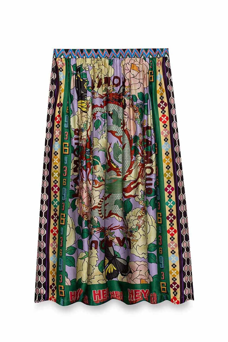 ME369 Vanessa Printed Midi Skirt - L'amour