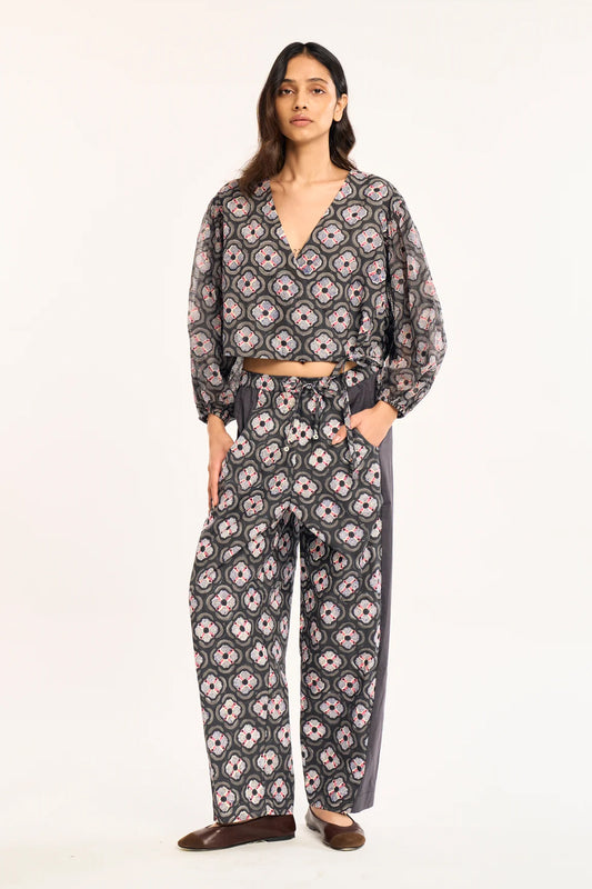 Rujuta Sheth Mesa Pants | Charcoal Botanica