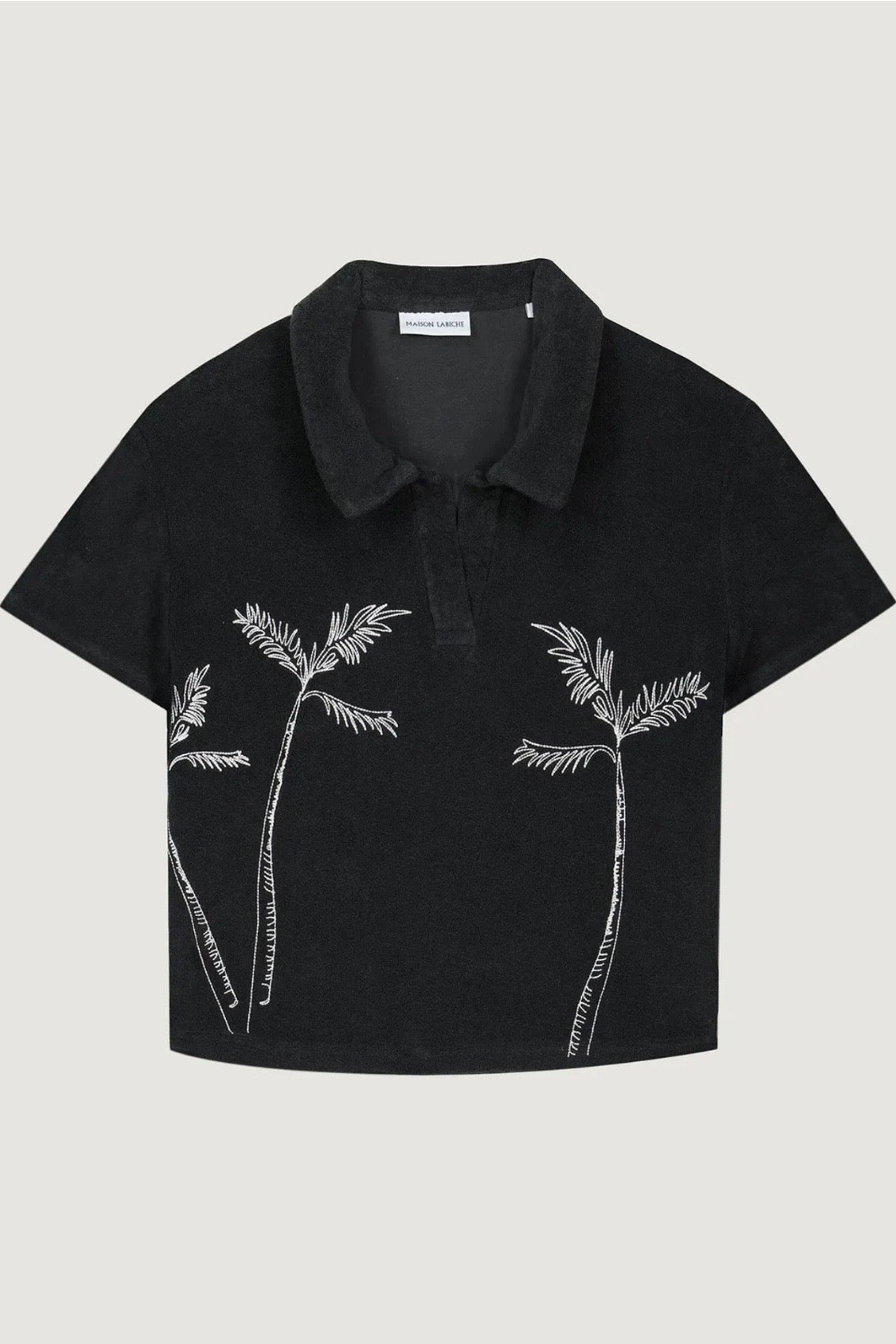 Maison Labiche | Charcoal Palm Tree Terry Cloth Polo