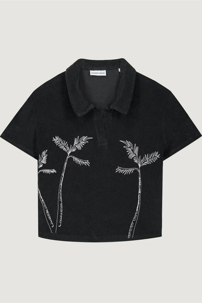 Maison Labiche | Charcoal Palm Tree Terry Cloth Polo