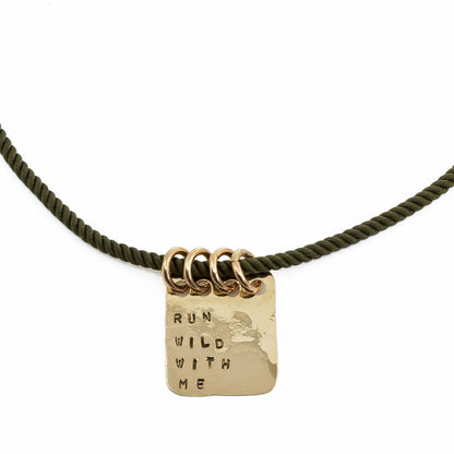 Large Mantra Pendant - Run Wild With Me