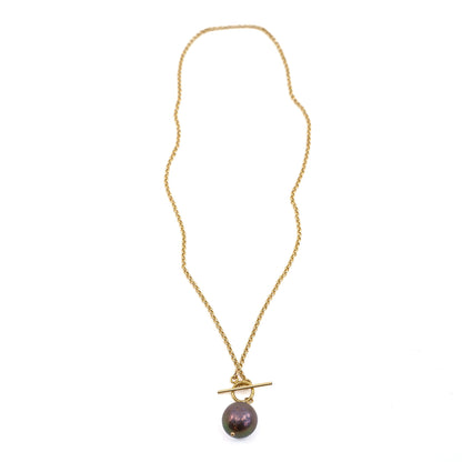 Toggle Front Necklace with Pearl