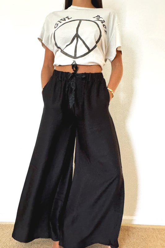 ME369 Annie Wide Leg Pants - Black