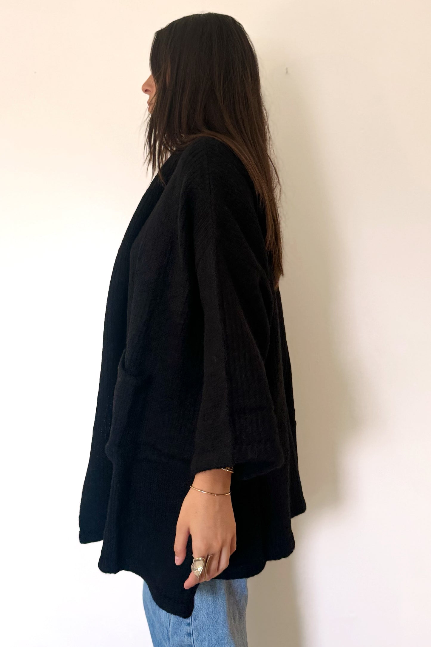 Atelier Delphine Alpaca Haori Coat - Black