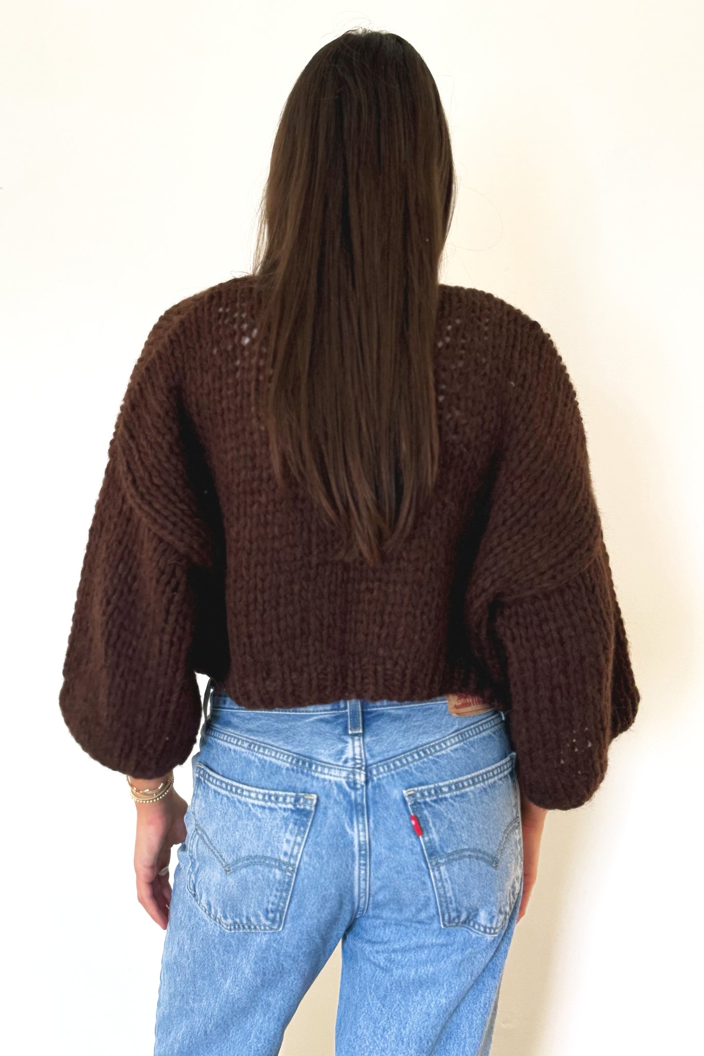 Maiami Short Sleeve Cardigan - Dark Chocolate