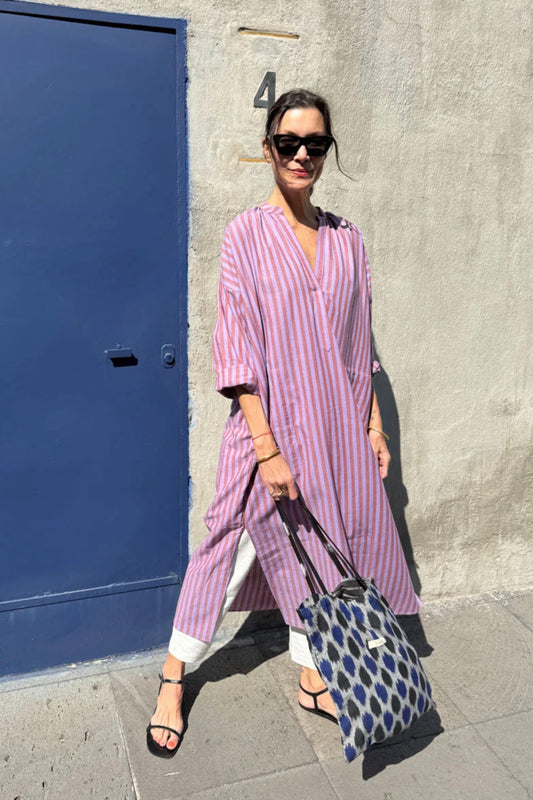 Two - Striped Viola Long Caftan