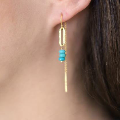 Turquoise Drop Threaders