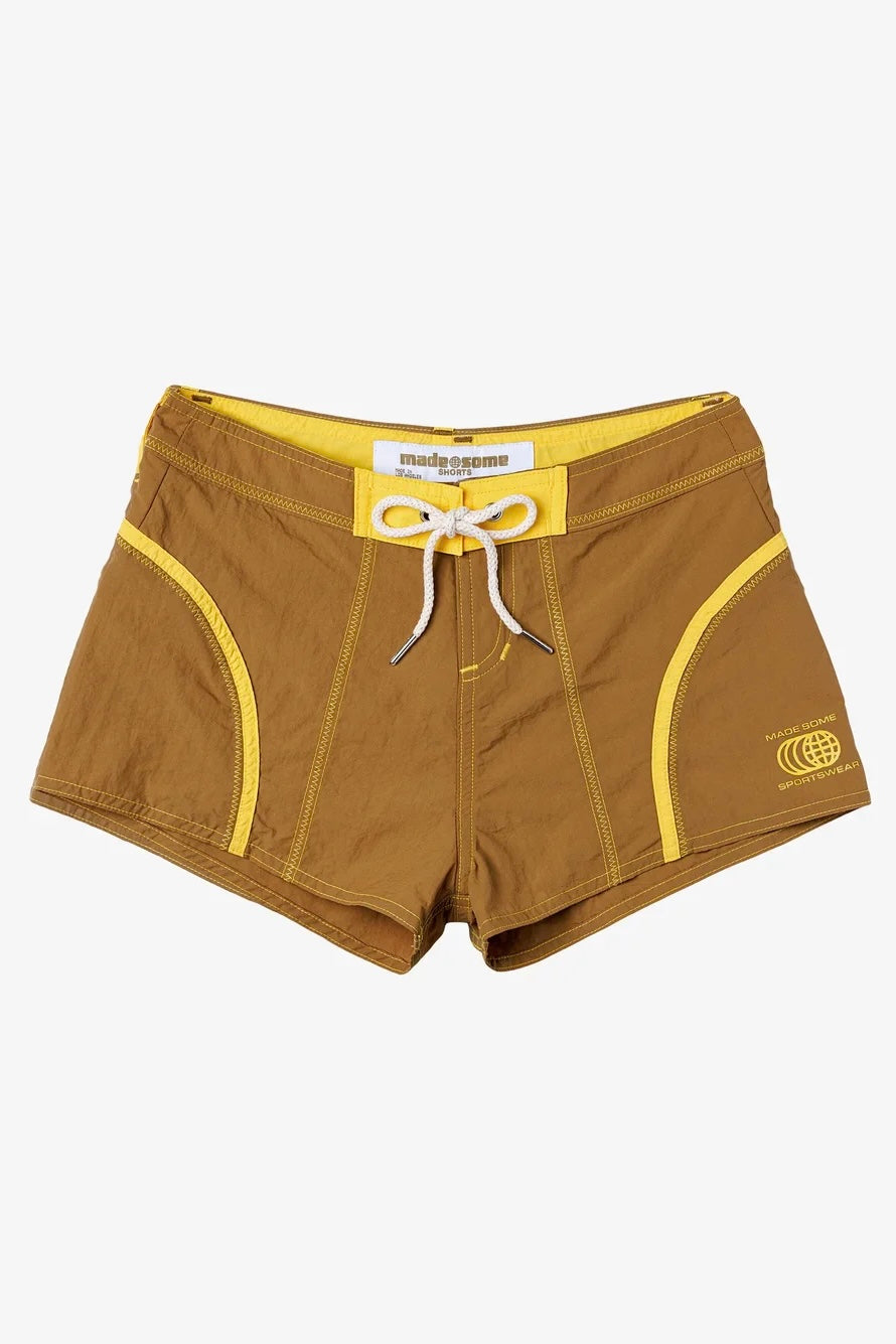 Made Some Short Shorts - Khaki / Yellow