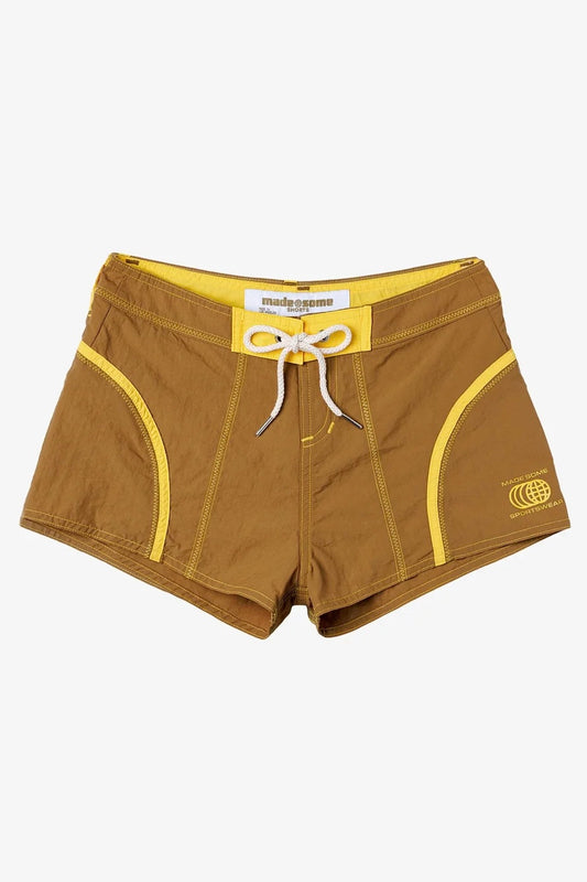 Made Some Short Shorts - Khaki / Yellow
