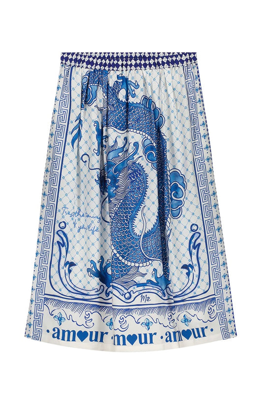 ME369 Vanessa Printed Midi Skirt - Amalfi