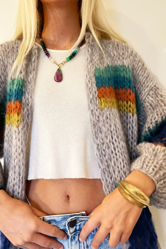 Maiami Stripes Galore Big Cardigan - Soft Fall