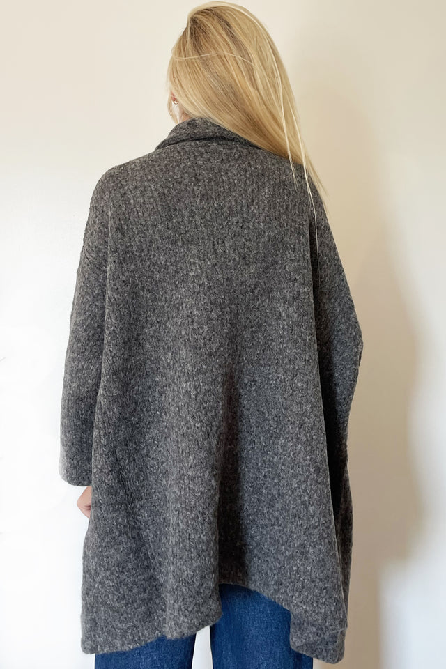 Atelier Delphine Alpaca Haori Coat -Charcoal