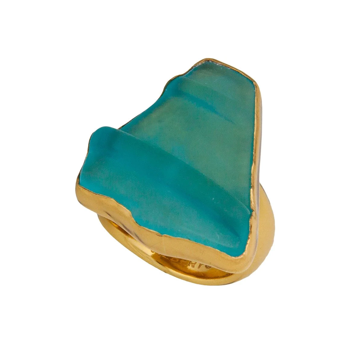 Charles Albert Aqua Recycled Glass Ring