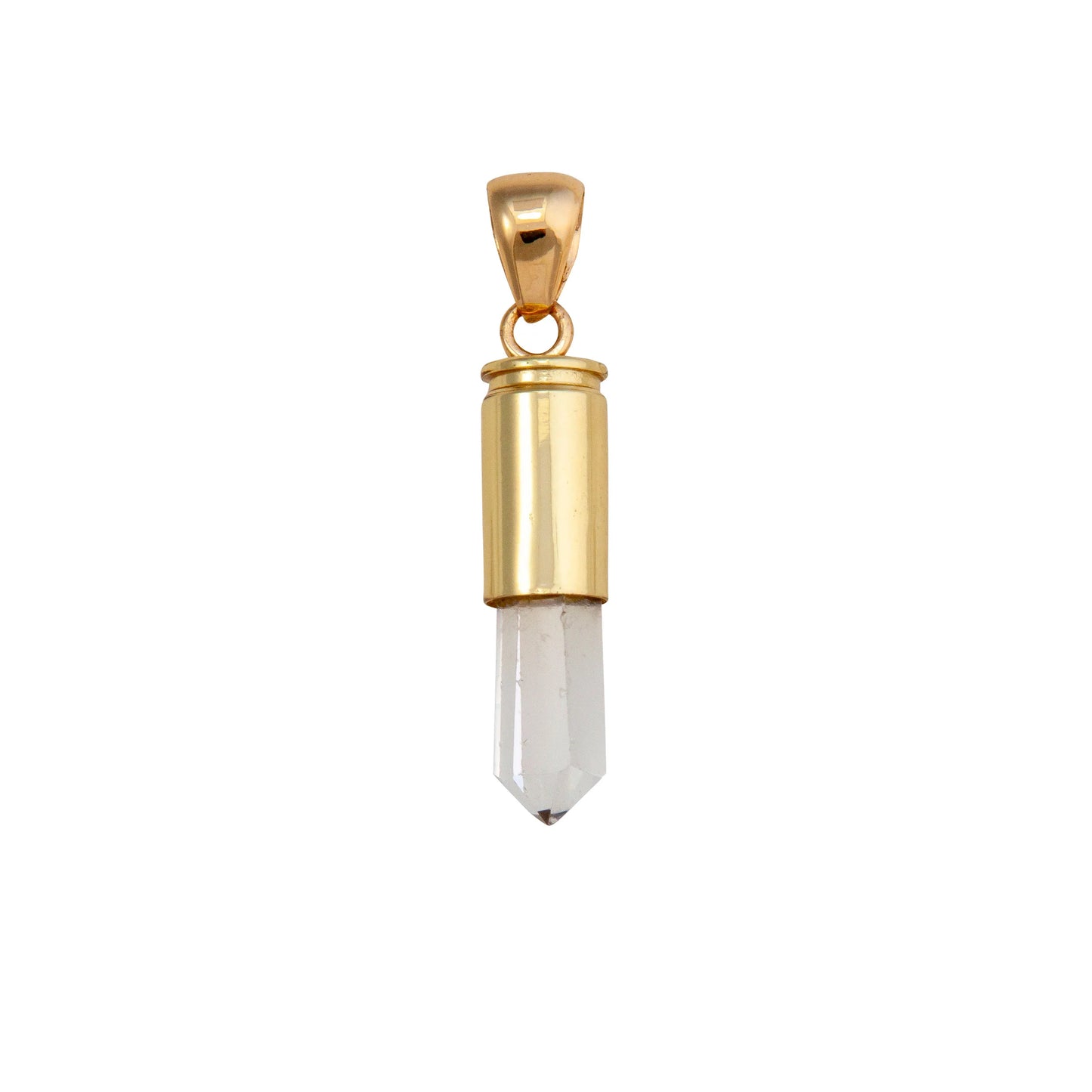 Charles Albert Clear Quartz Point Bullet Casing Pendant