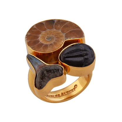 Charles Albert Multi-Fossil Ring