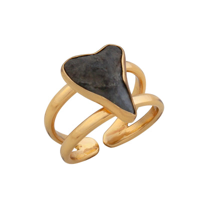 Charles Albert Shark Tooth Double Band Ring