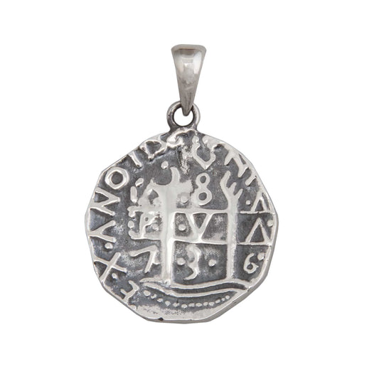 Charles Albert Sterling Silver Treasure Coin Pendant