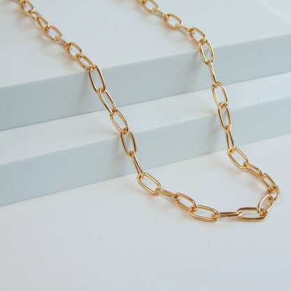 Charles Albert Gold Tone Paperclip Chain