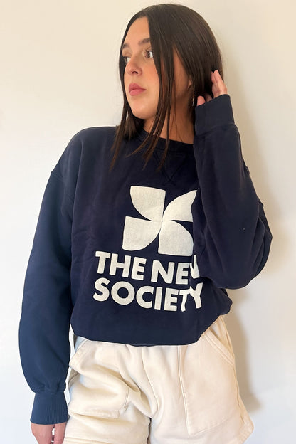 The New Society Space Woman Sweatshirt - Midnight Navy